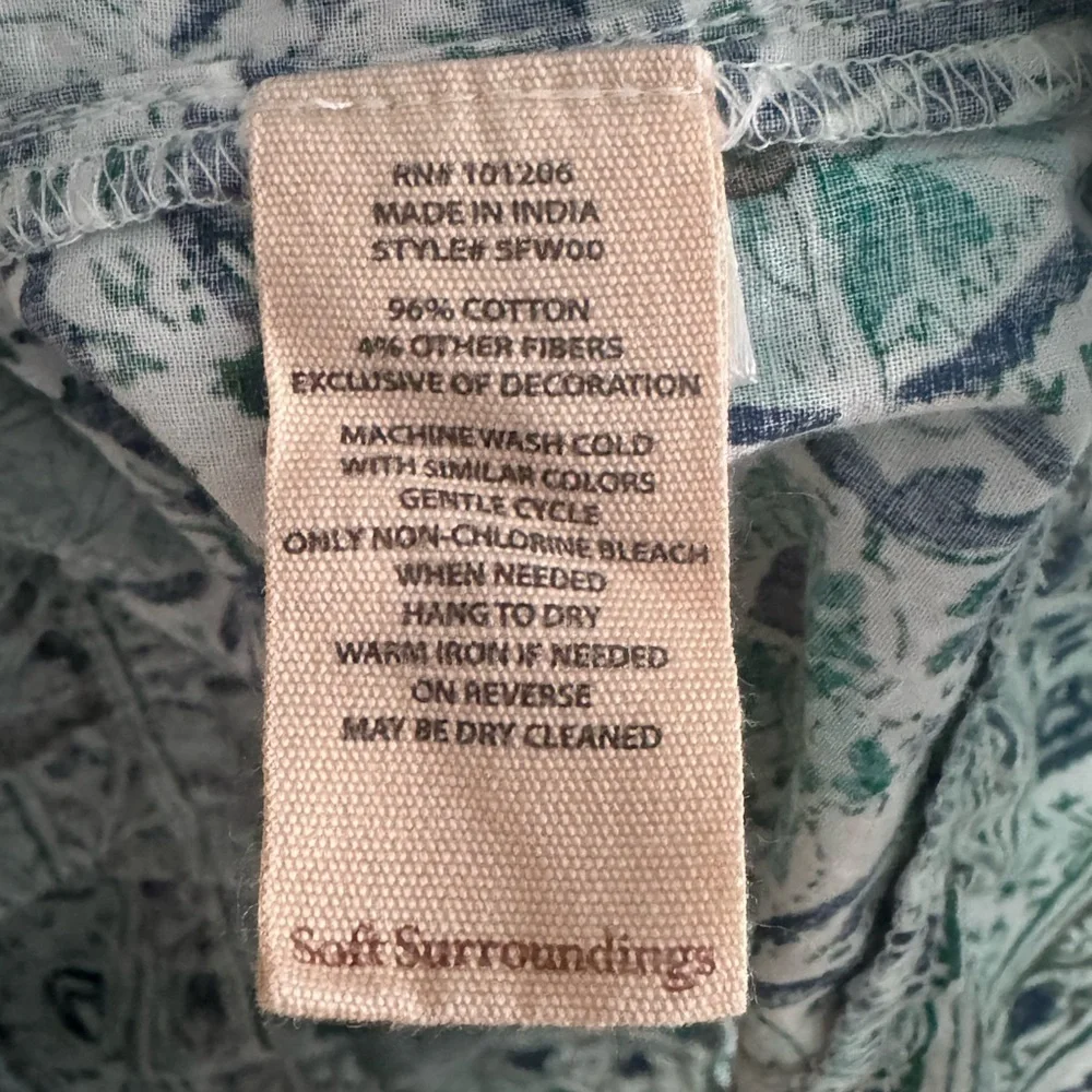 Soft Surroundings Teal and White Patterned Midi Dress - Picture 4 of 5